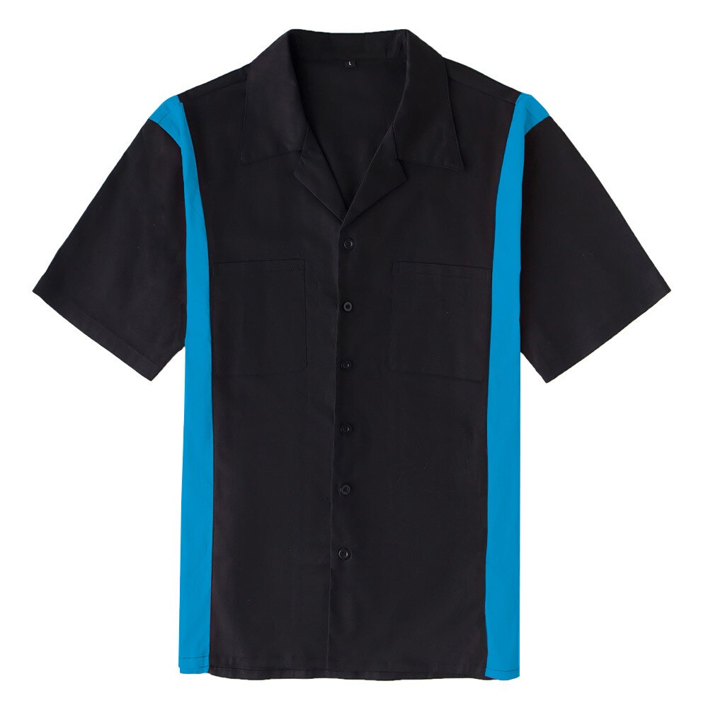 Mens Vintage Style Bowling Dress Shirt - Side Panel