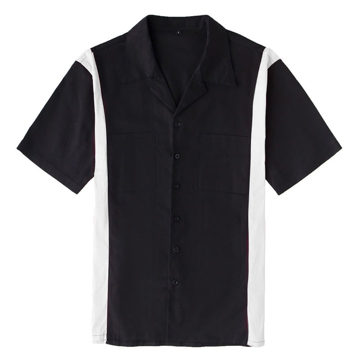 Mens Vintage Style Bowling Dress Shirt - Side Panel