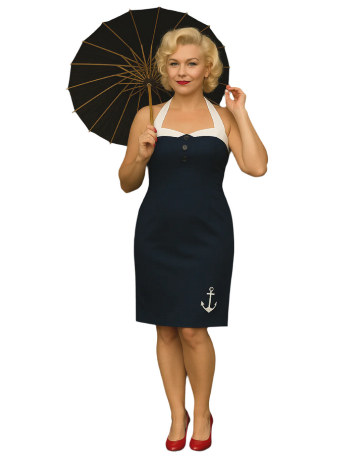 Navy Nautical Pencil Dress