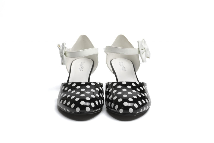 SugarPOP Spotted heels with adjustable buckle and polka dot design, perfect platform Mary Jane shoes for stylish women.