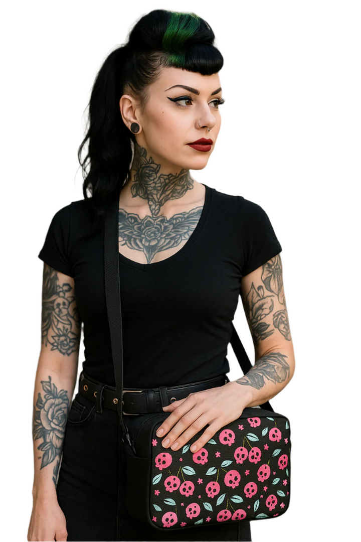Cherry Skulls Crossbody Bag