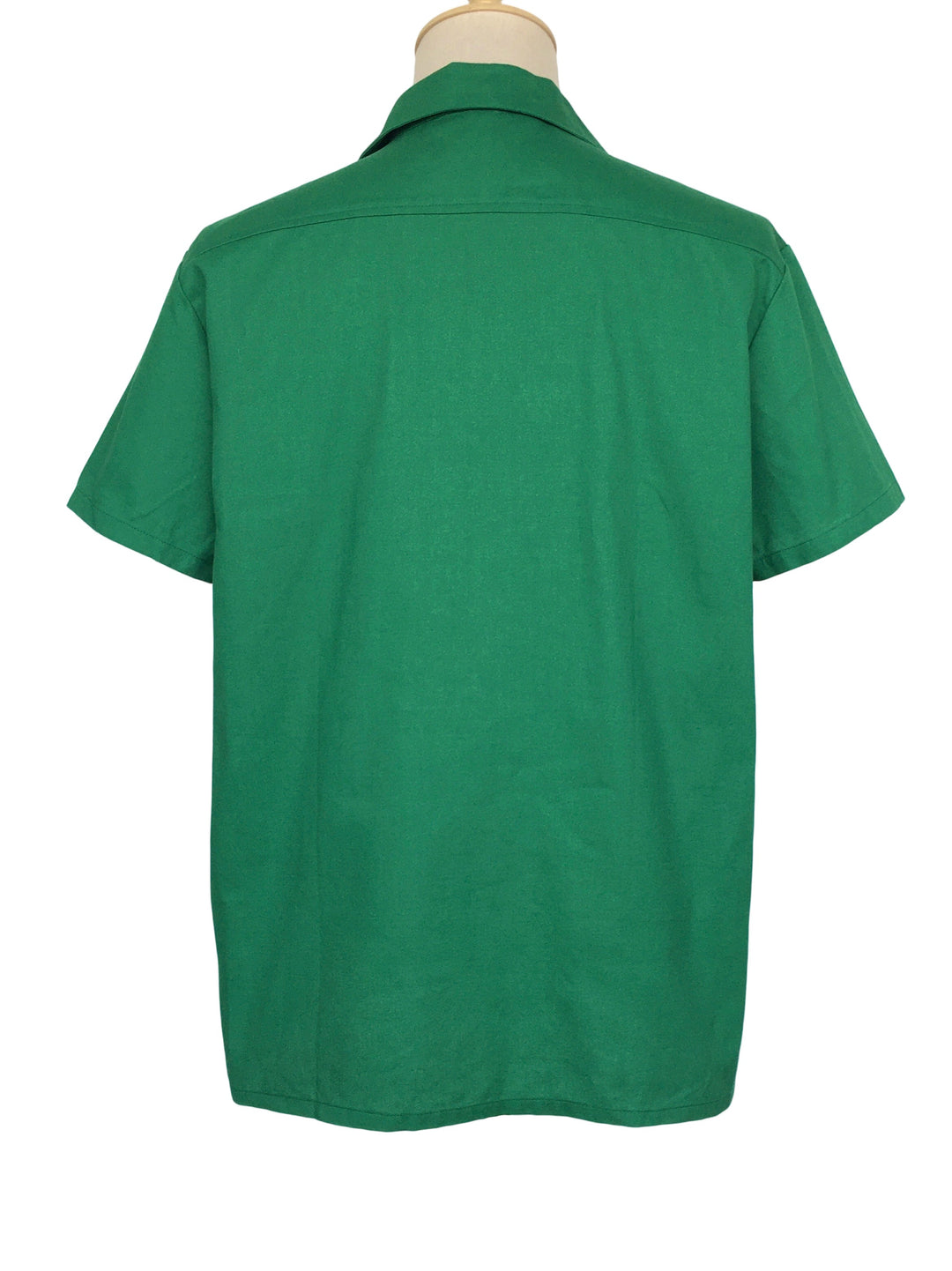 Mens Vintage Style Bowling Dress Shirt - Green Ivory Panels