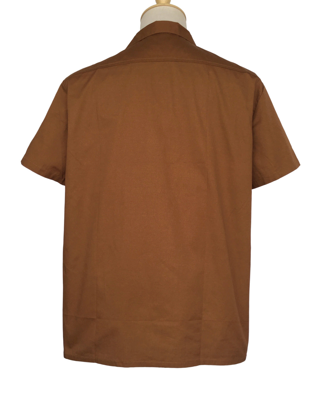 Mens Vintage Style Bowling Dress Shirt - Brown Ivory Panels