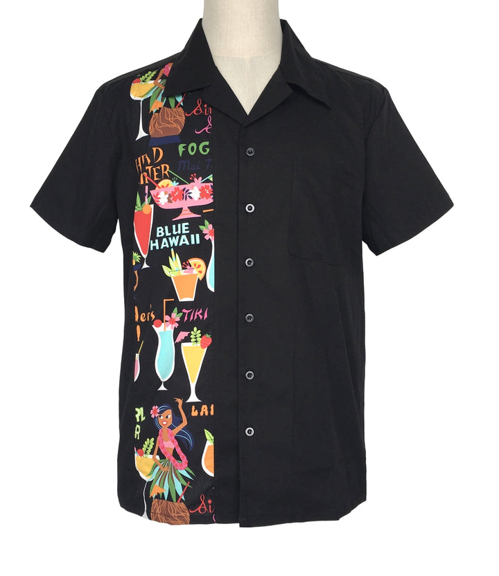 Mens Vintage Style Bowling Dress Shirt - Hula Girl