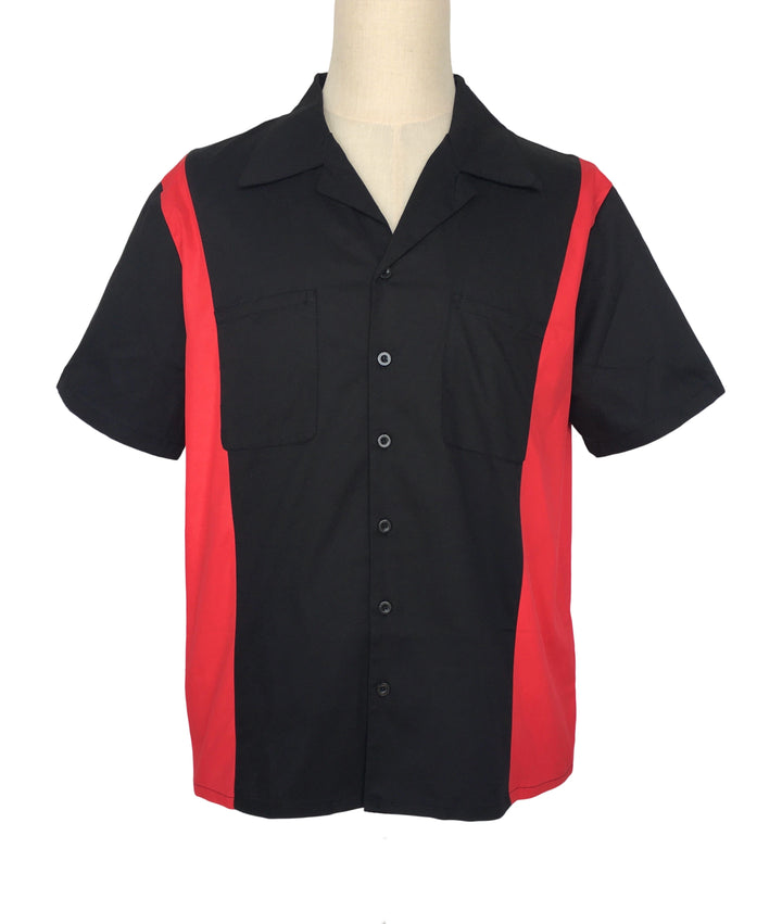 Mens Vintage Style Bowling Dress Shirt - Side Panel