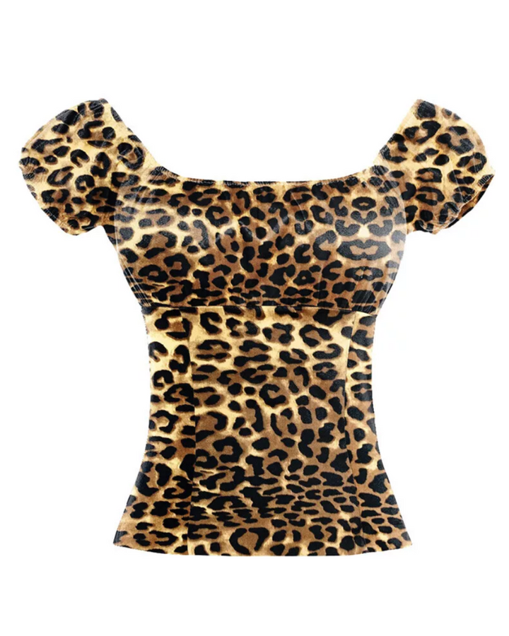 Leopard Peasant Style Top
