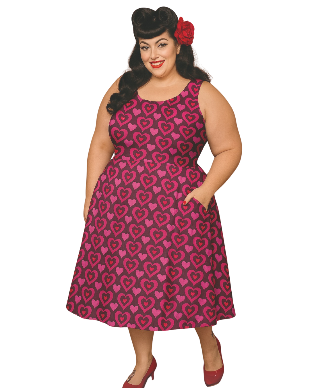 MY GROOVY VALENTINE Knee Length Skater Dress