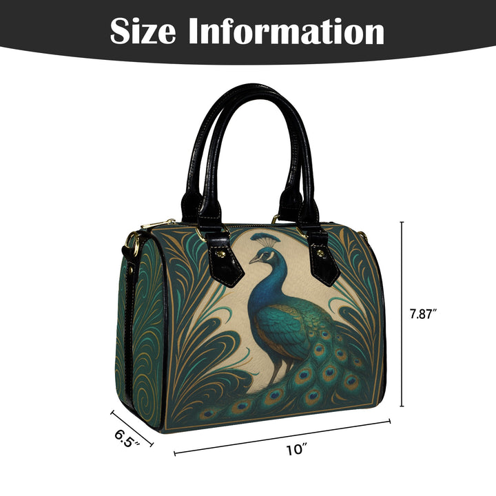 Gilded Peacock Handbag – vintage-inspired art bag blending luxury, elegance, and retro flair.