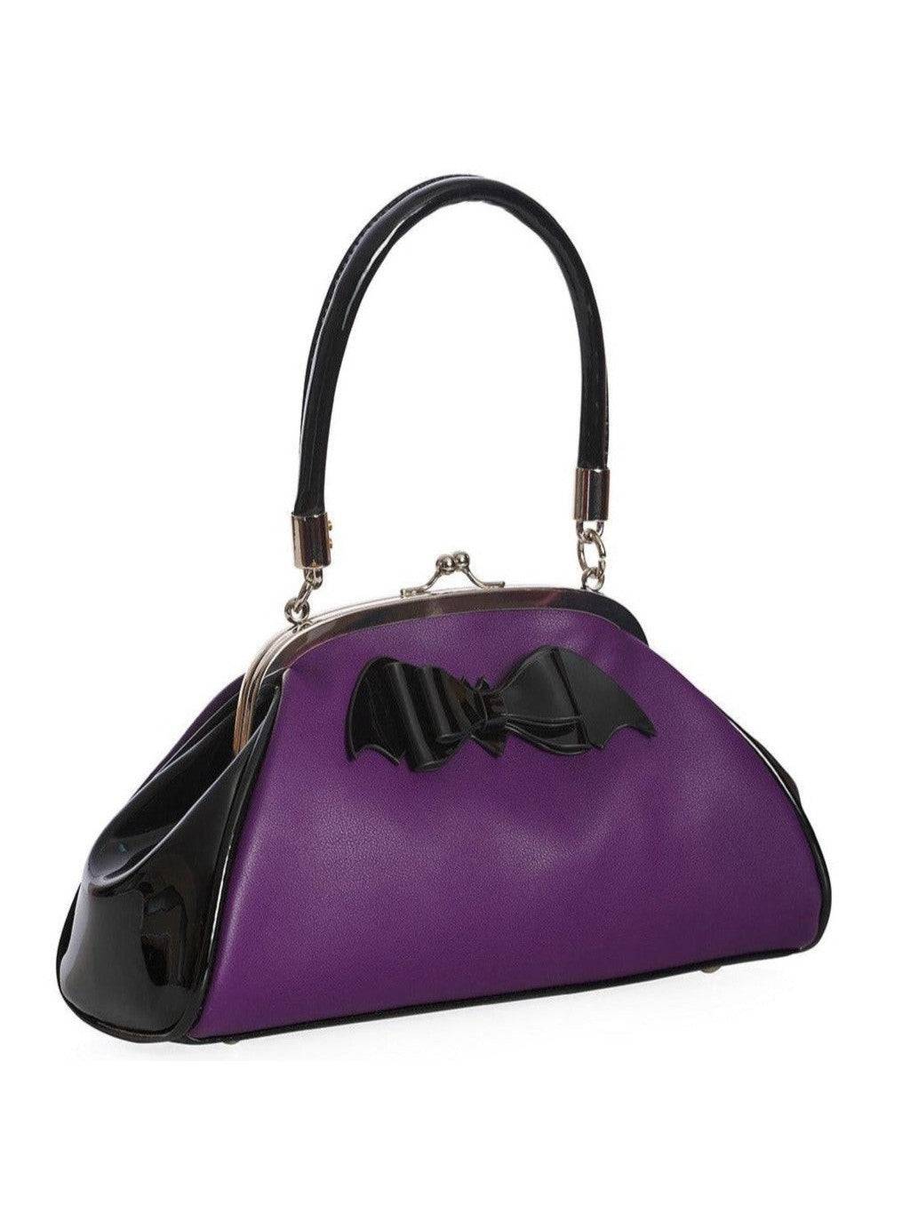 Purple Vintage Bat Bow Handbag - Poison Arrow Retro