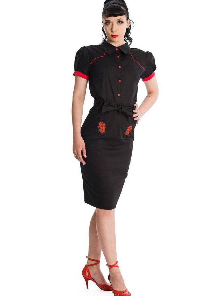 Blooming Rose Rockabilly Pencil Skirt - Poison Arrow Retro
