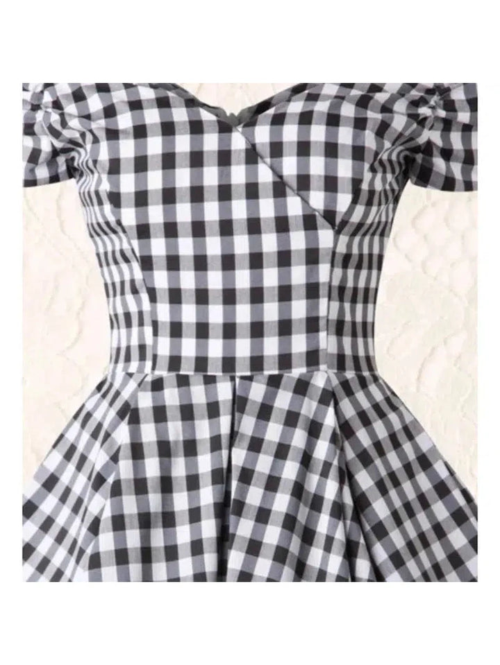 Black & White Plaid 50's Dress