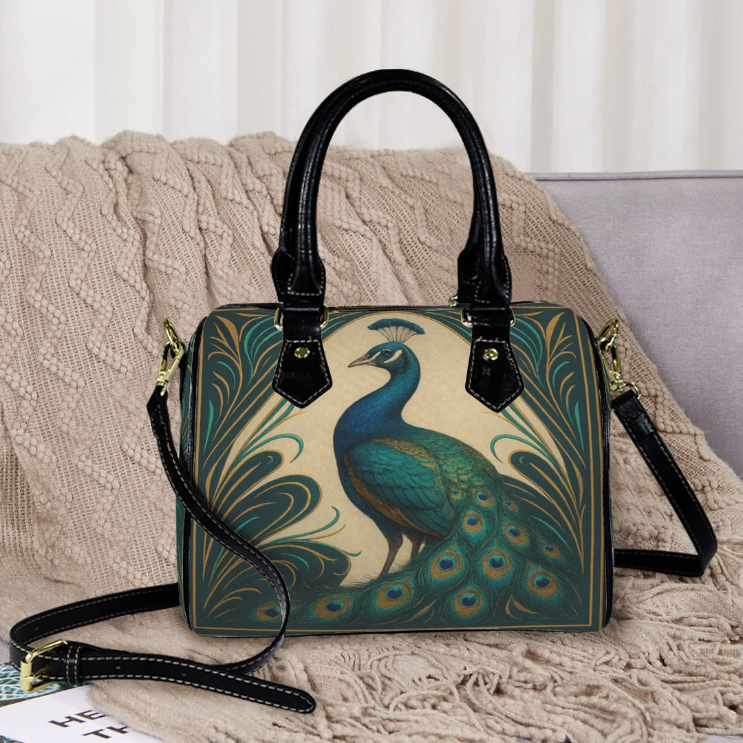 The Gilded Peacock Handbag – vintage-inspired art bag blending luxury, elegance, and retro flair.