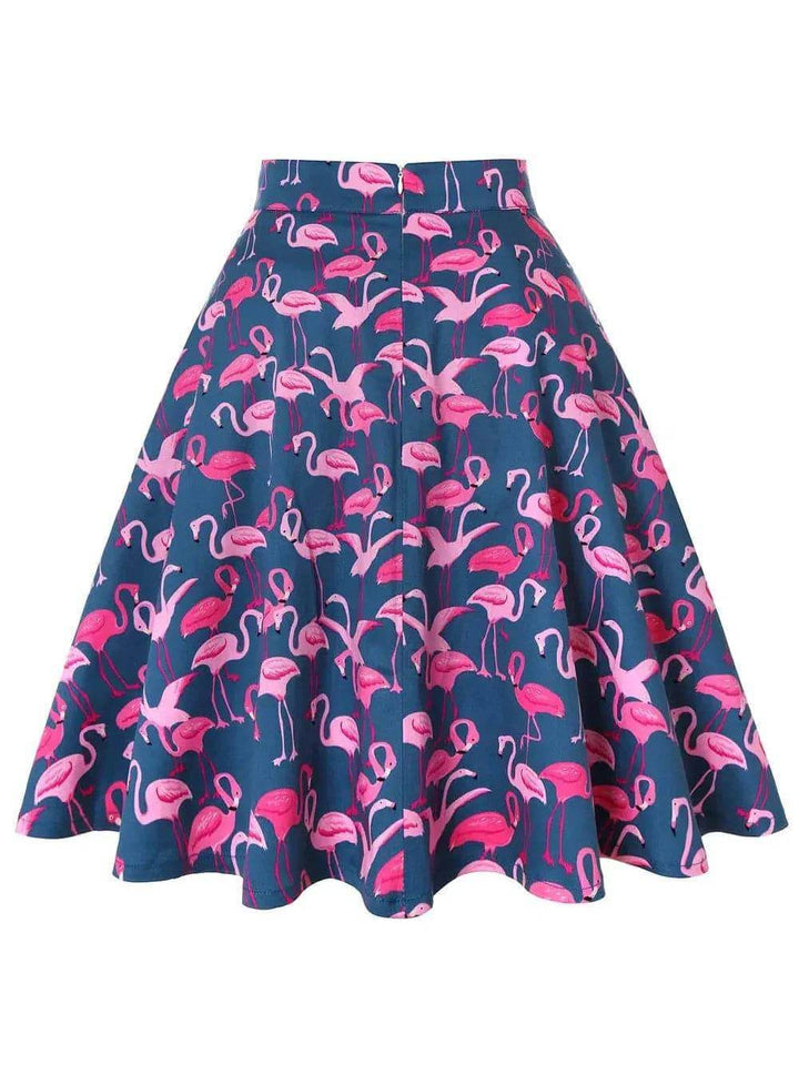 Flamingo Flared Skirt - Poison Arrow Retro