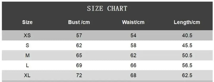 Size chart for Girls Polka Dot Halter Rockabilly Dress showing measurements for XS to XL.