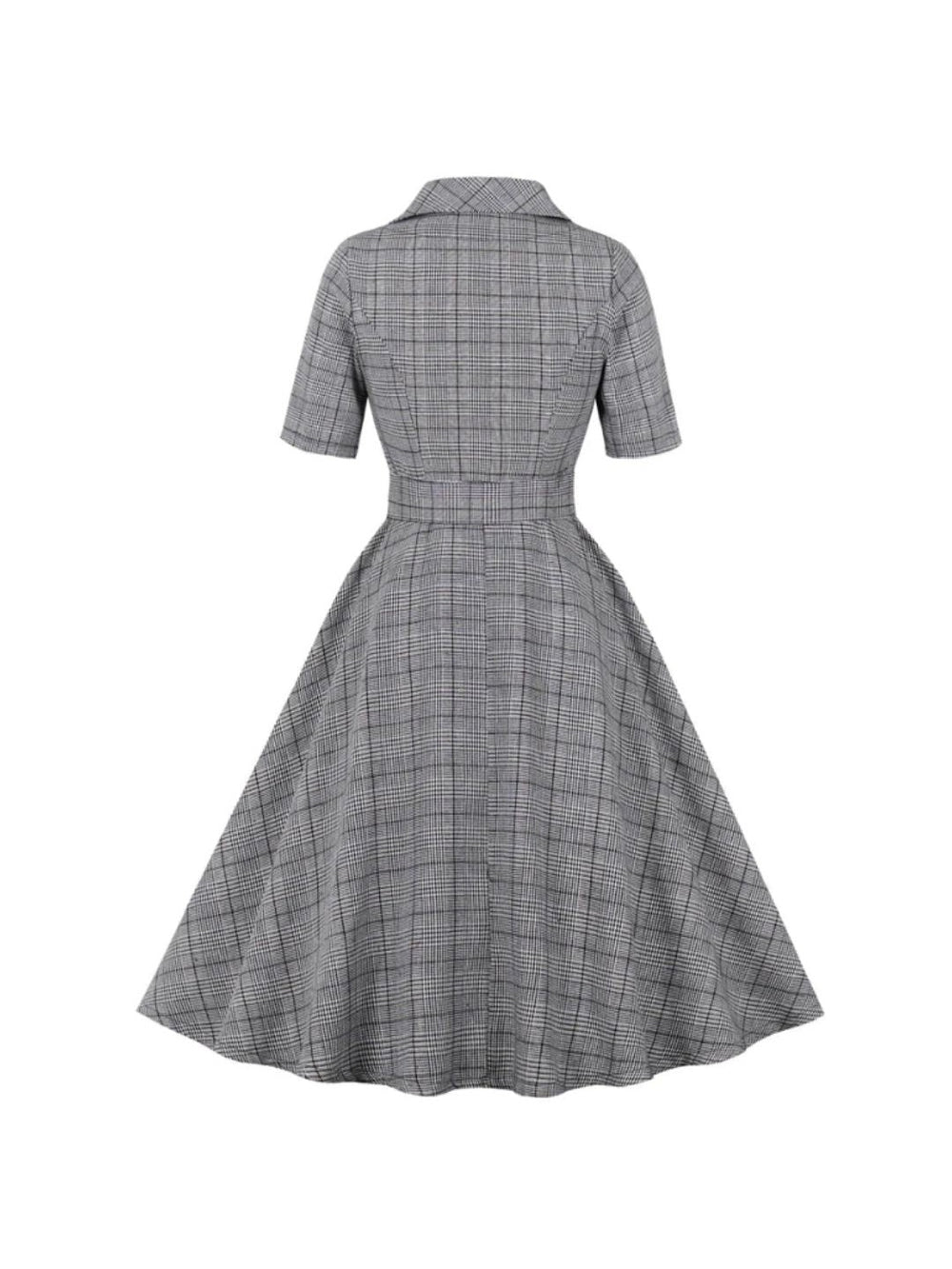Grace Plaid Single Breasted 50s Dress
