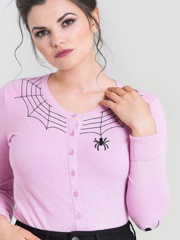 Hell Bunny Spider Cardigan Pink