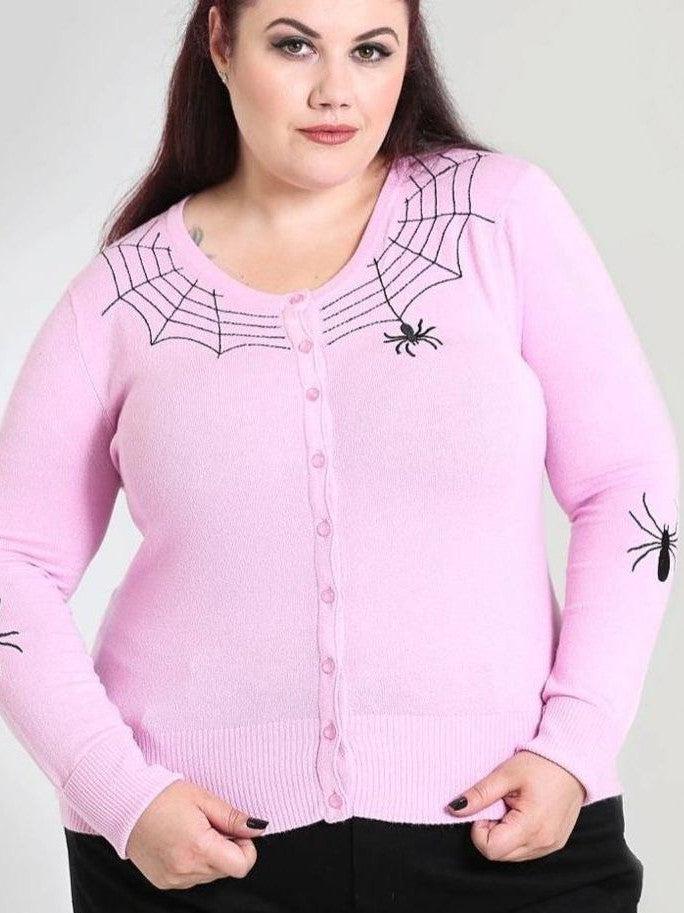 Hell Bunny Spider Cardigan Pink