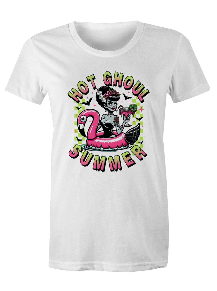 Hot Ghoul Summer Flamingo - Women's Tee - Poison Arrow Retro
