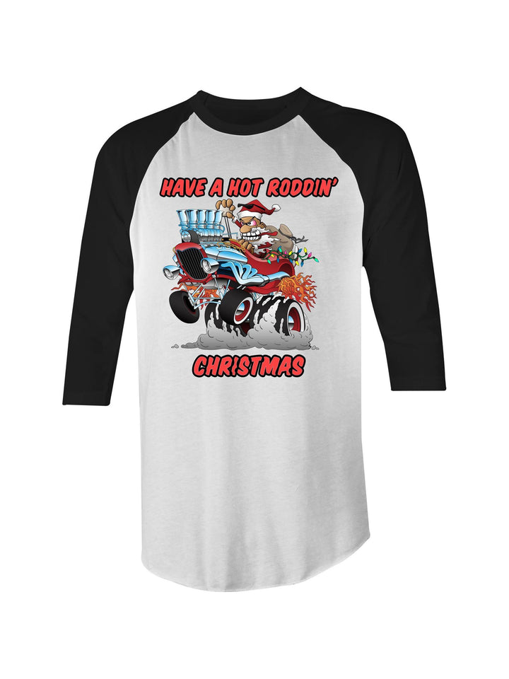 Hot Roddin' Christmas 3/4 Raglan Sleeve T-Shirt