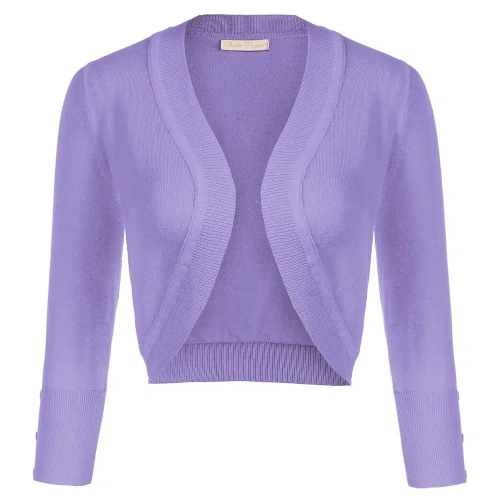Lavender Knitted Bolero 3/4 Sleeve