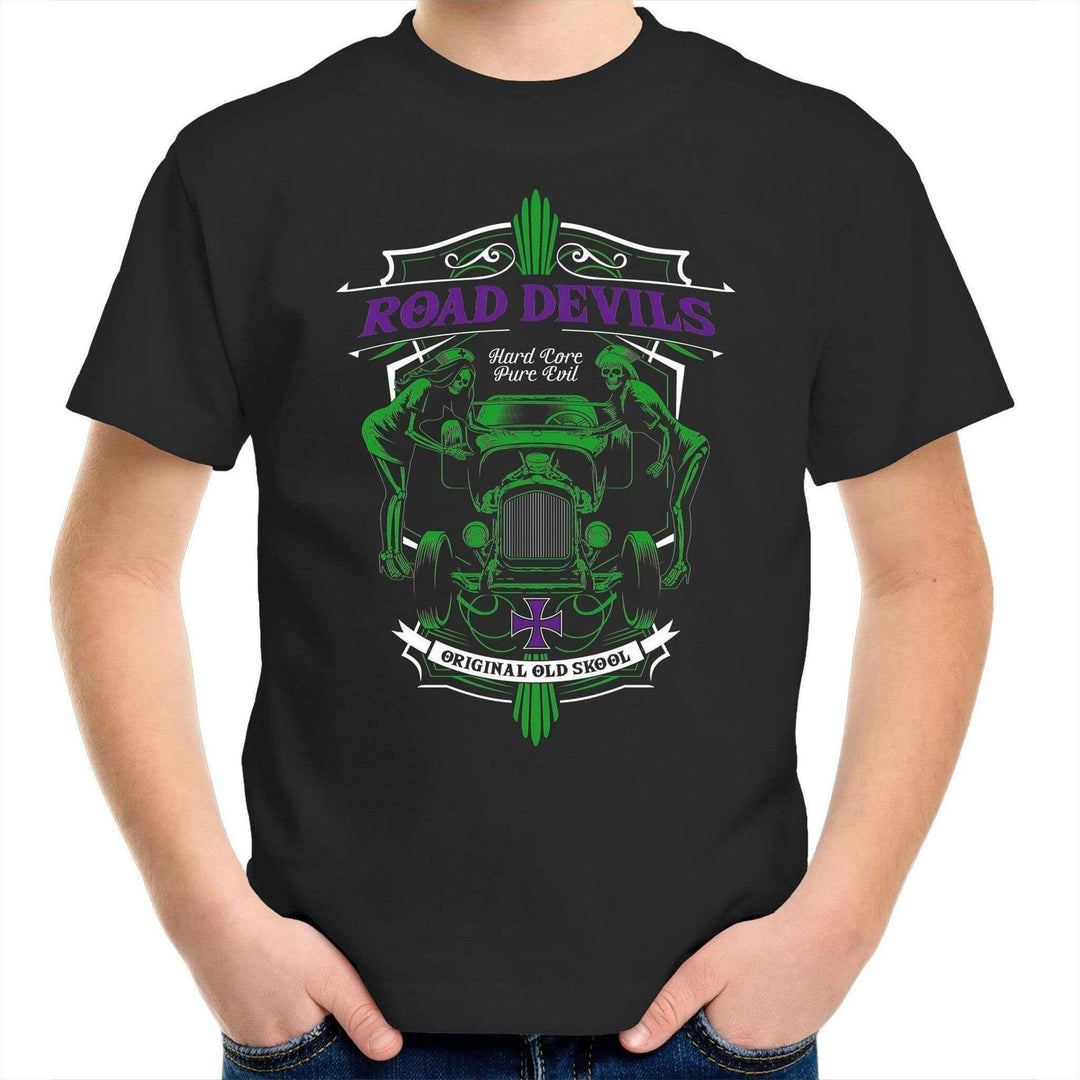 ROAD DEVILS Youth Crew T-Shirt - Poison Arrow Retro