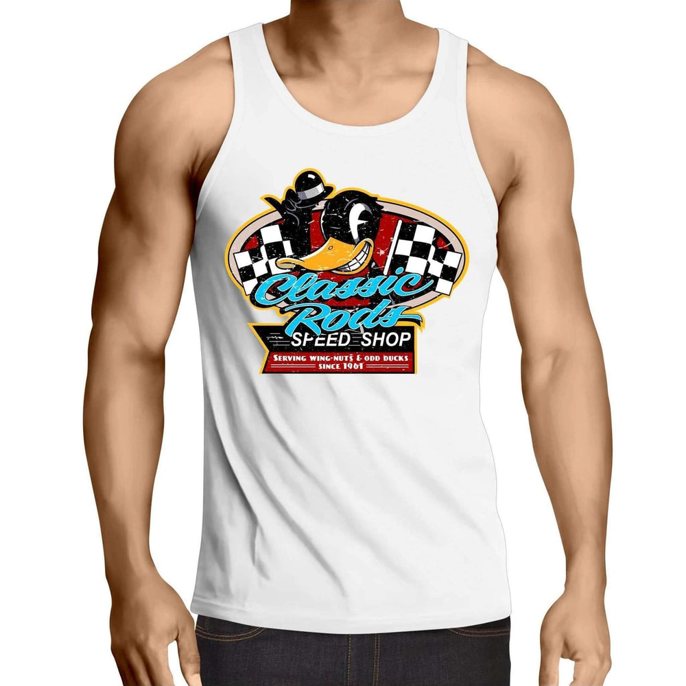 Classic Rods - Mens Singlet Top - Poison Arrow Retro