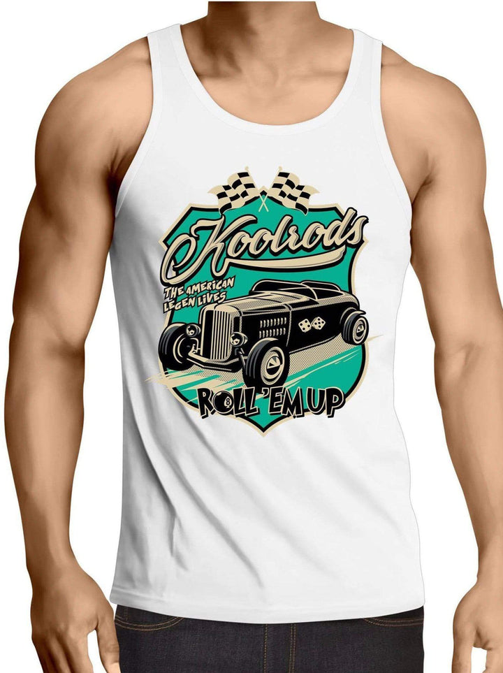 Koolrods Turquoise - Mens Singlet Top - Poison Arrow Retro