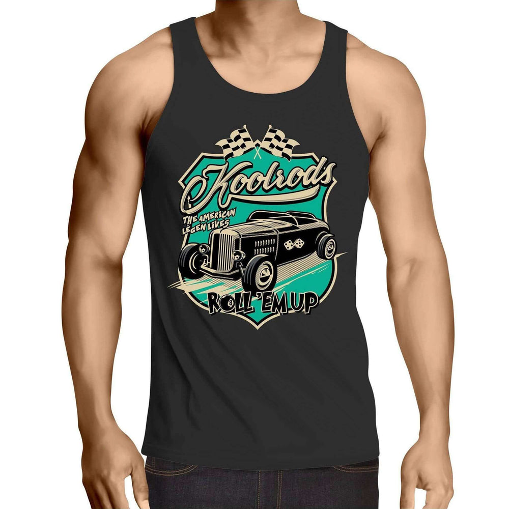 Koolrods Turquoise - Mens Singlet Top - Poison Arrow Retro