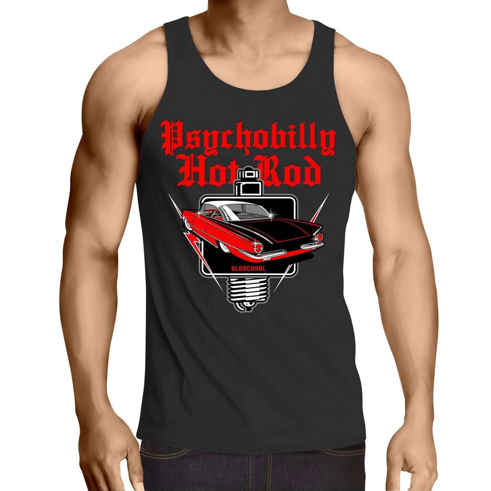 Psychobilly Hotrod - Mens Singlet Top - Poison Arrow Retro