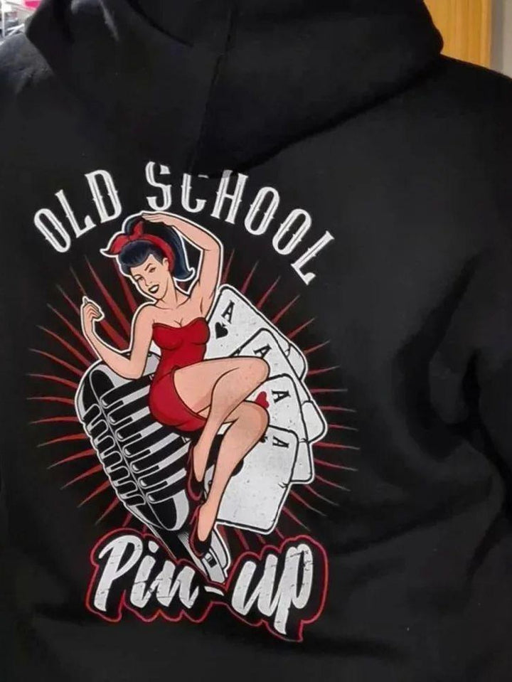 OLD SCHOOL PINUP - Fleecy Womens Hoodie