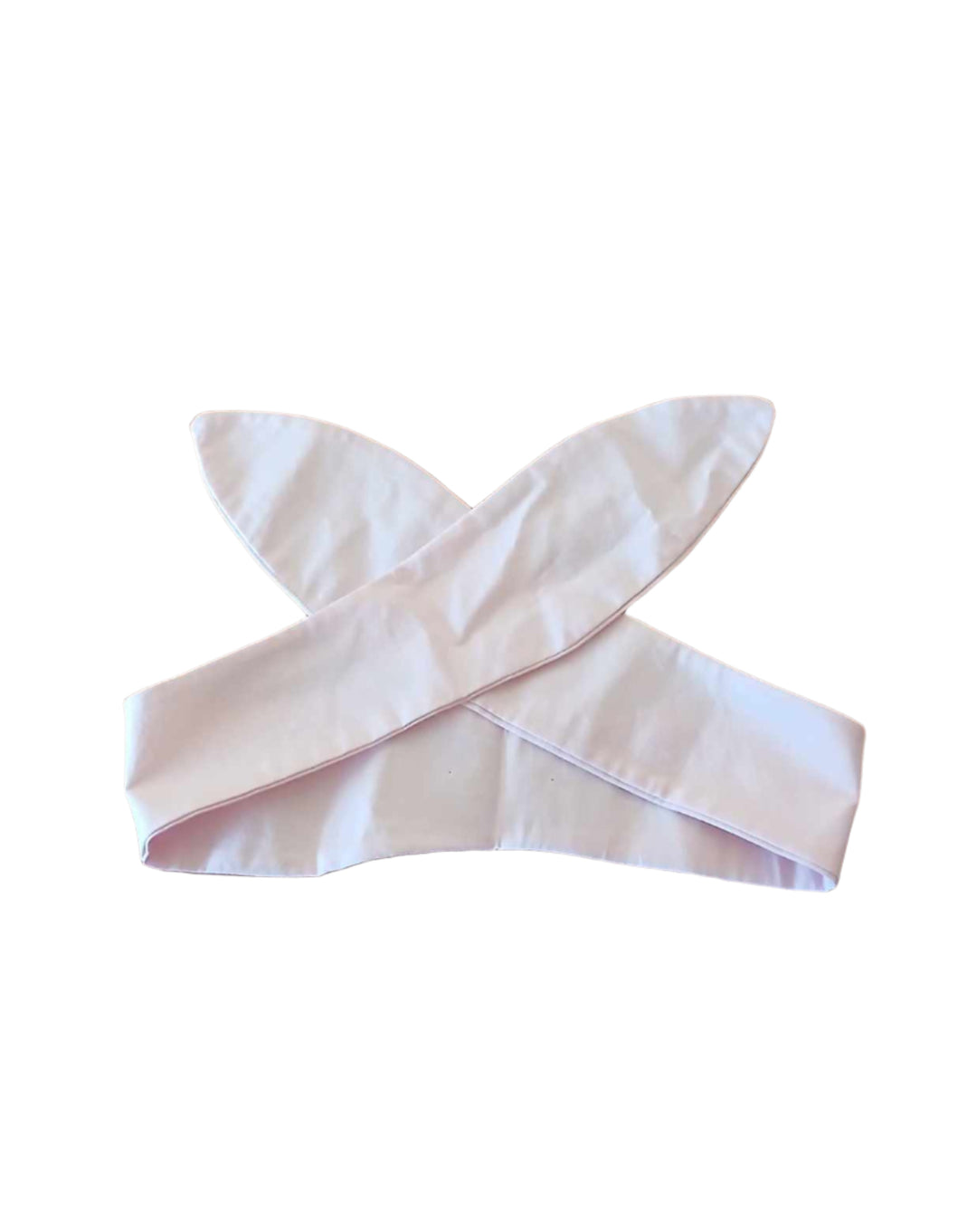 Pale pink rockabilly hair tie made from soft cotton for vintage-inspired hairstyles and all-day comfort.