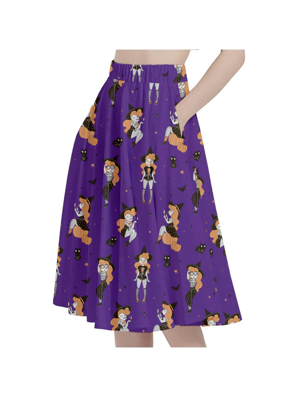 Pin Up Witch Full Circle Skirt