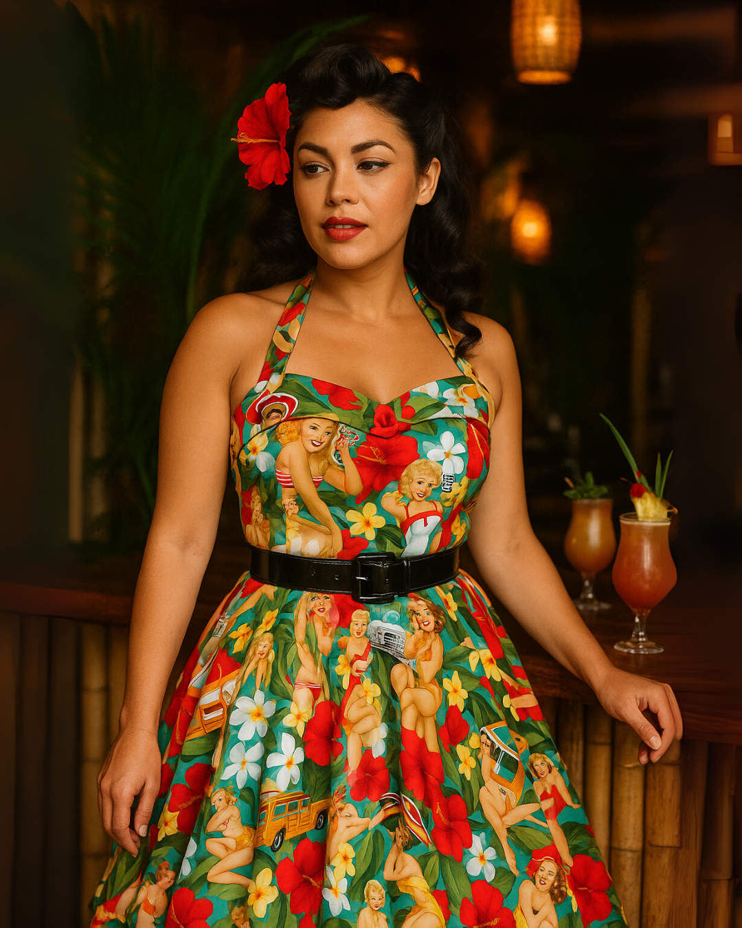 Tropical Pinups Flared Skirt
