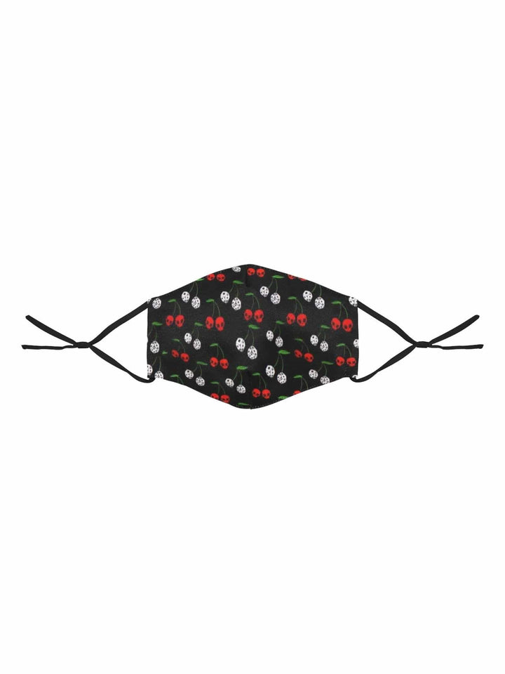 REUSABLE FACE MASKS WITH FILTERS - CHERRY SKULLS & DICE - Poison Arrow Retro