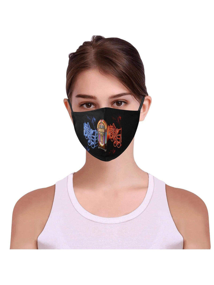 REUSABLE FACE MASKS WITH FILTERS - NEON JUKEBOX - Poison Arrow Retro