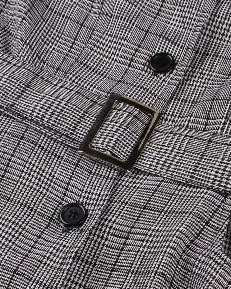 Grace Plaid Single Breasted 50s Dress - Poison Arrow Retro