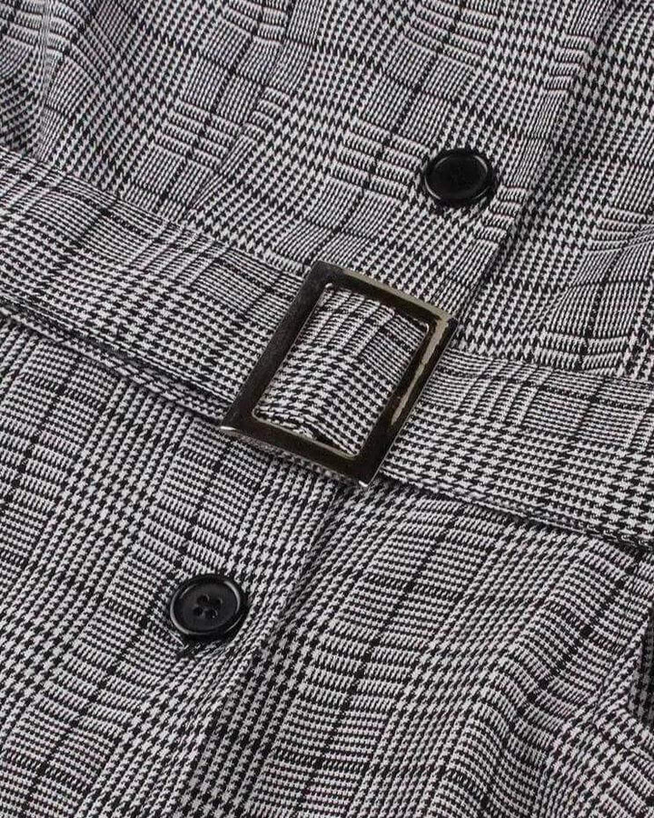 Grace Plaid Single Breasted 50s Dress - Poison Arrow Retro