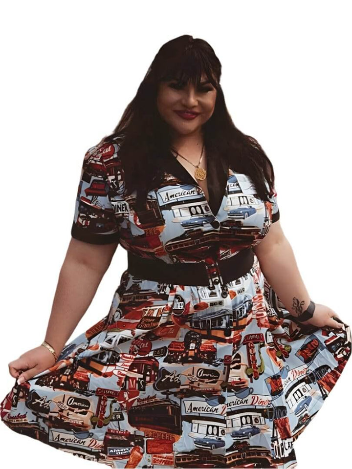 Happy Daze Diner Retro Midi Dress - Poison Arrow Retro