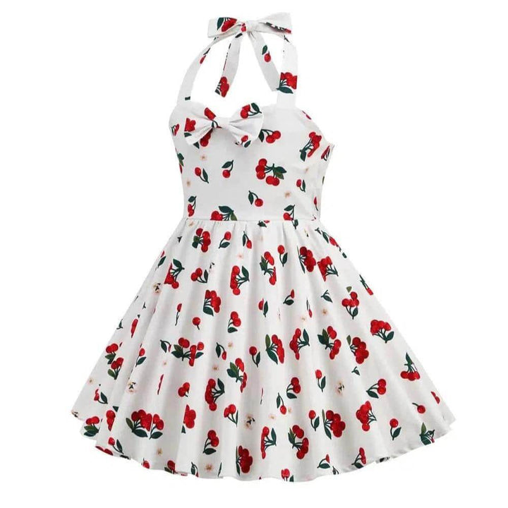 Girls Cherry Halter Rockabilly Dress - Poison Arrow Retro