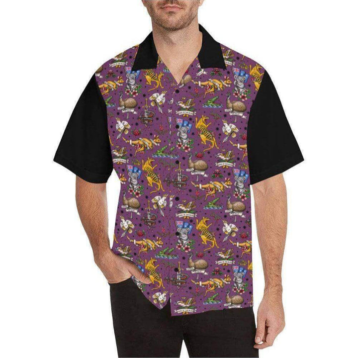 Fair Dinkum! Aussie Fauna Men's Button Up Shirts - Poison Arrow Retro