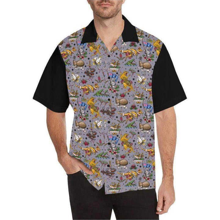 Fair Dinkum! Aussie Fauna Men's Button Up Shirts - Poison Arrow Retro