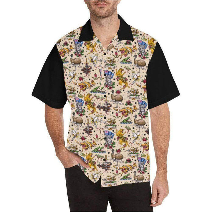 Fair Dinkum! Aussie Fauna Men's Button Up Shirts - Poison Arrow Retro