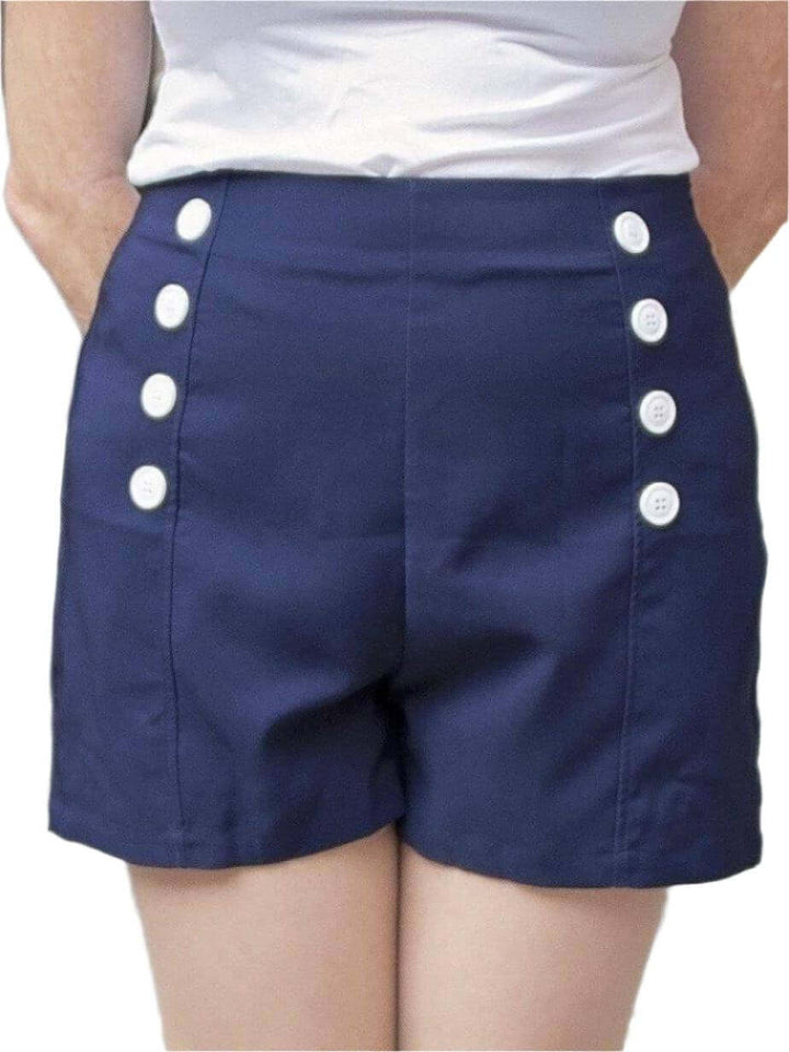 Pin Up Shorts- Nautical Navy - Poison Arrow Retro