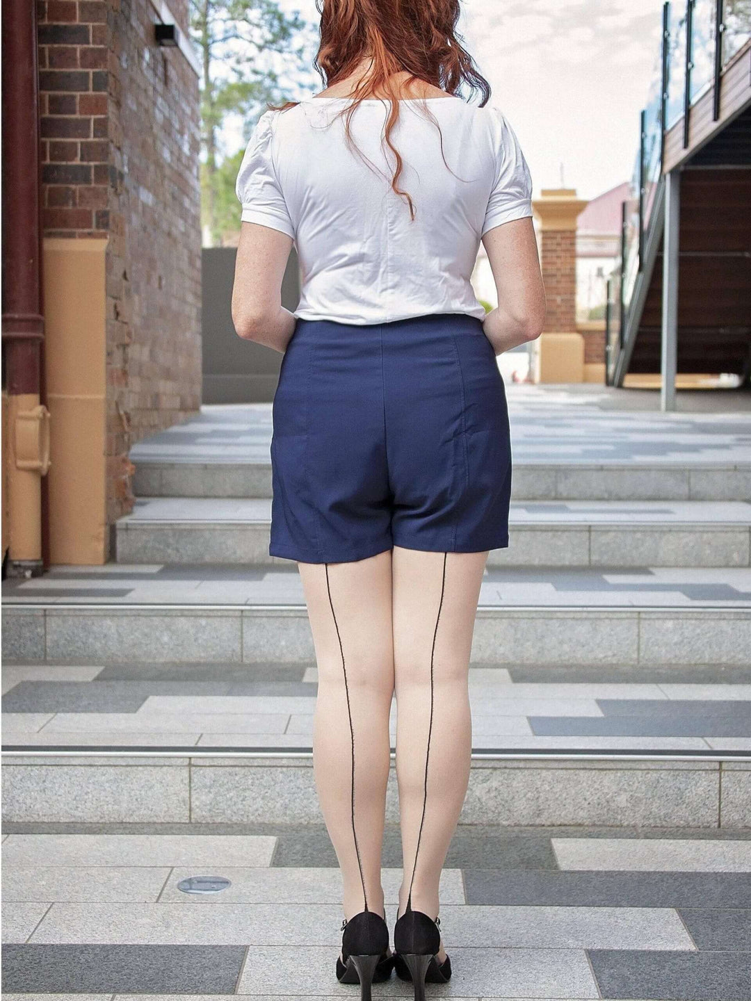 Pin Up Shorts- Nautical Navy - Poison Arrow Retro