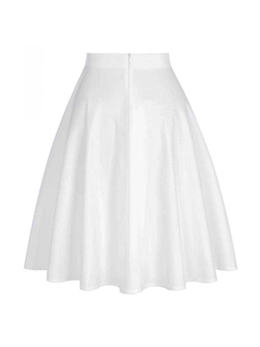 White Flared Skirt - Poison Arrow Retro
