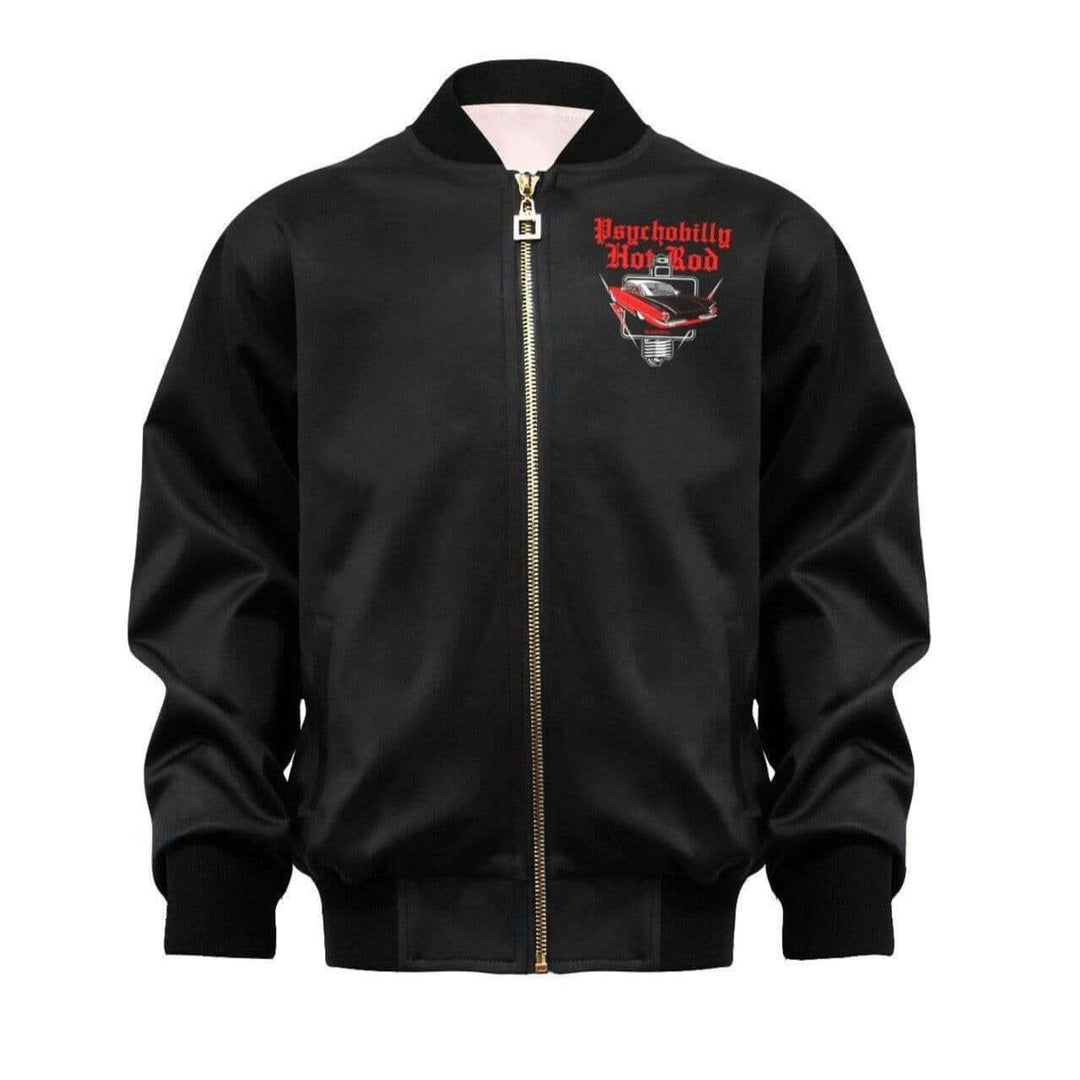 Psychobilly Hotrod Kid's Bomber Jacket With Pockets - Poison Arrow Retro
