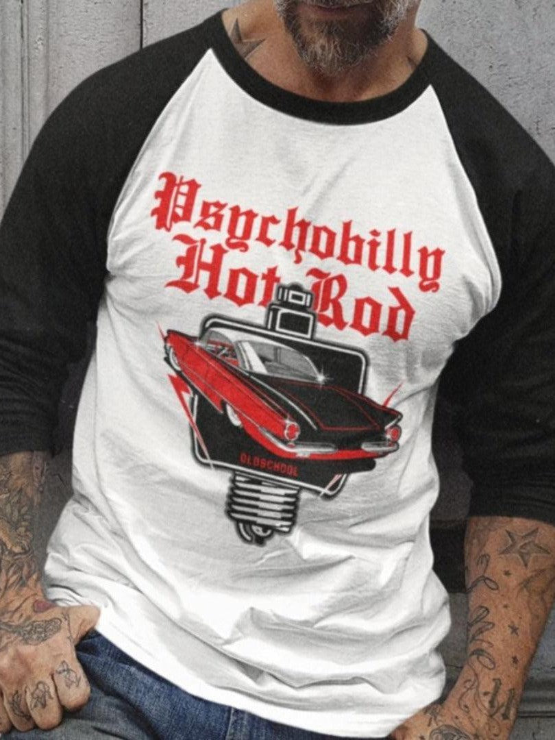 Psychobilly Hotrod Raglan - 3/4 Sleeve T-Shirt