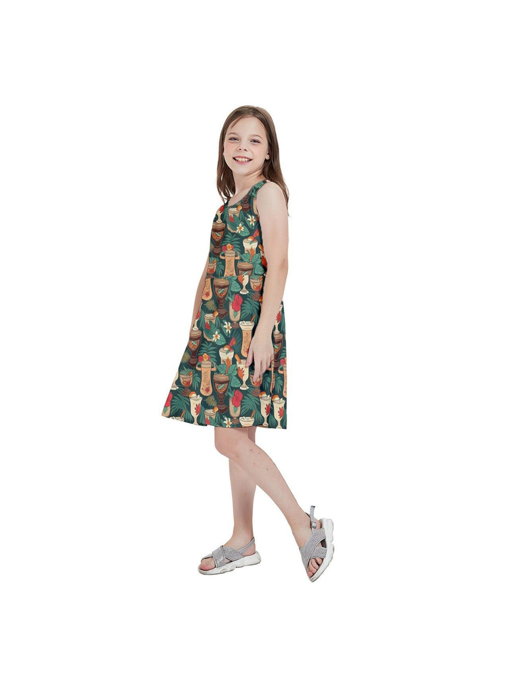 Retro Tiki Luau Kids' Skater Dress