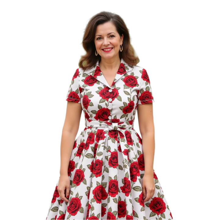 Rose Romance Vintage Swing Dress