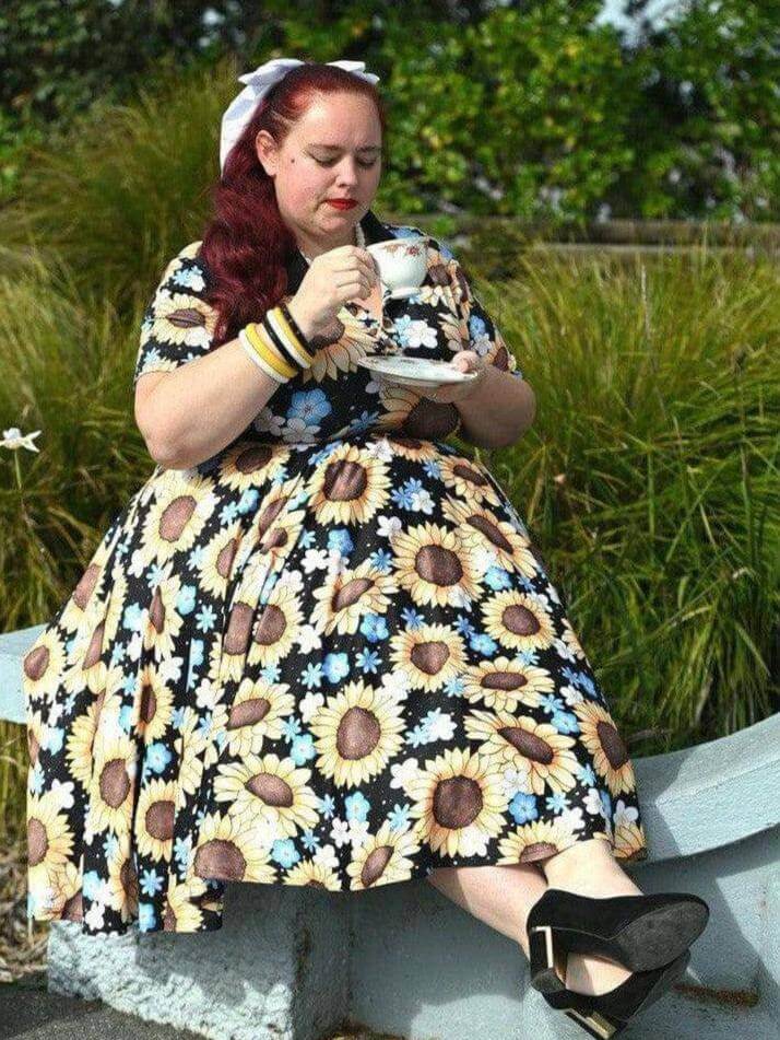 Sunflowers Full Circle Skirt - Poison Arrow Retro